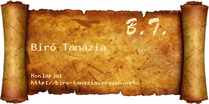Biró Tanázia névjegykártya