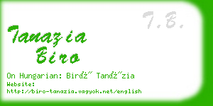 tanazia biro business card